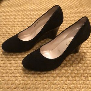 Black Velvet Wedge Heel